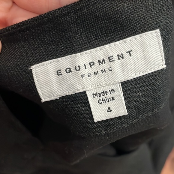 Equipment black dress with pockets and waist tie - Picture 3 of 4